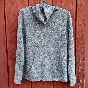Eileen Fisher slate blue merino wool cowl neck sweater